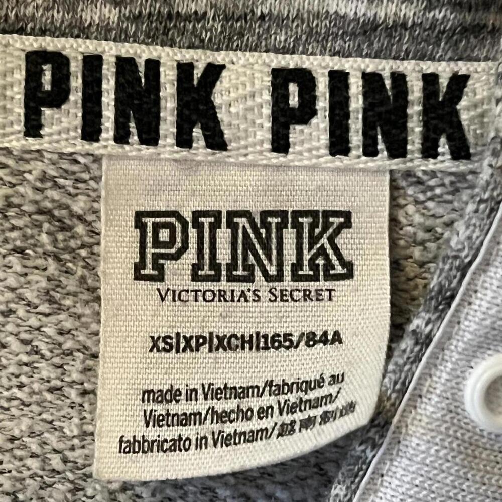 Vintage Victoria's Secret Pink marled grey quarter zip sweatshirt Size XS - Picture 5 of 5